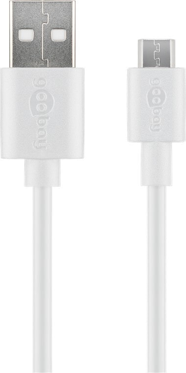 Goobay 38665 - 0.5 m - USB A - Micro-USB B - USB 2.0 - 480 Mbit/s - White