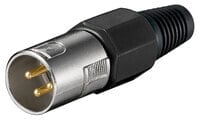 Wentronic Microphone Plug - 3 Pin - XLR (3-pin) - Black - Metallic - Male - Straight - Polyvinyl chloride (PVC) - Zinc - Gold