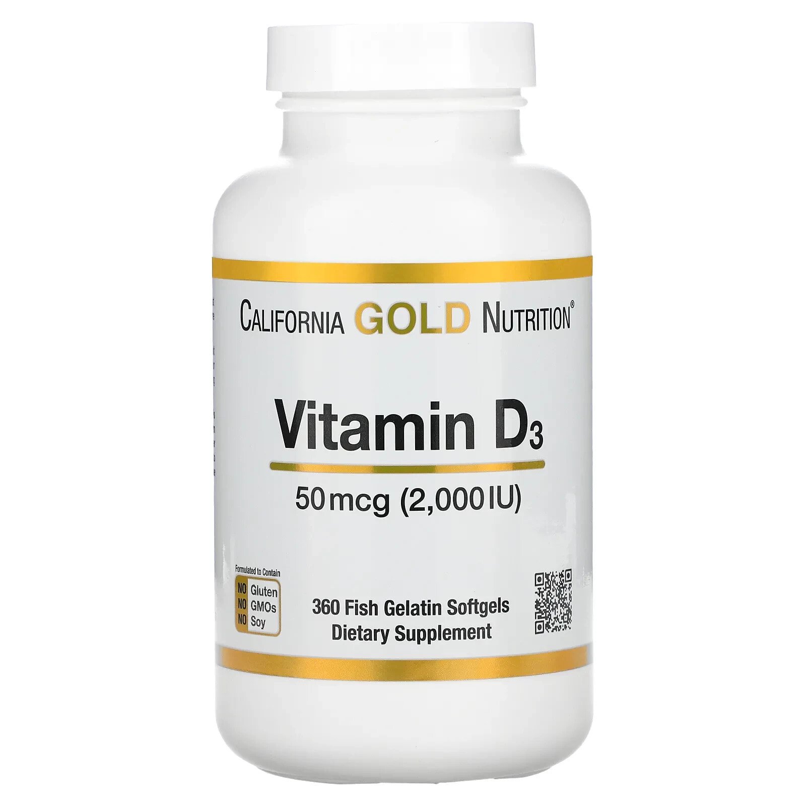 Vitamin D3, 250 mcg (10,000 IU), 120 Fish Gelatin Softgels