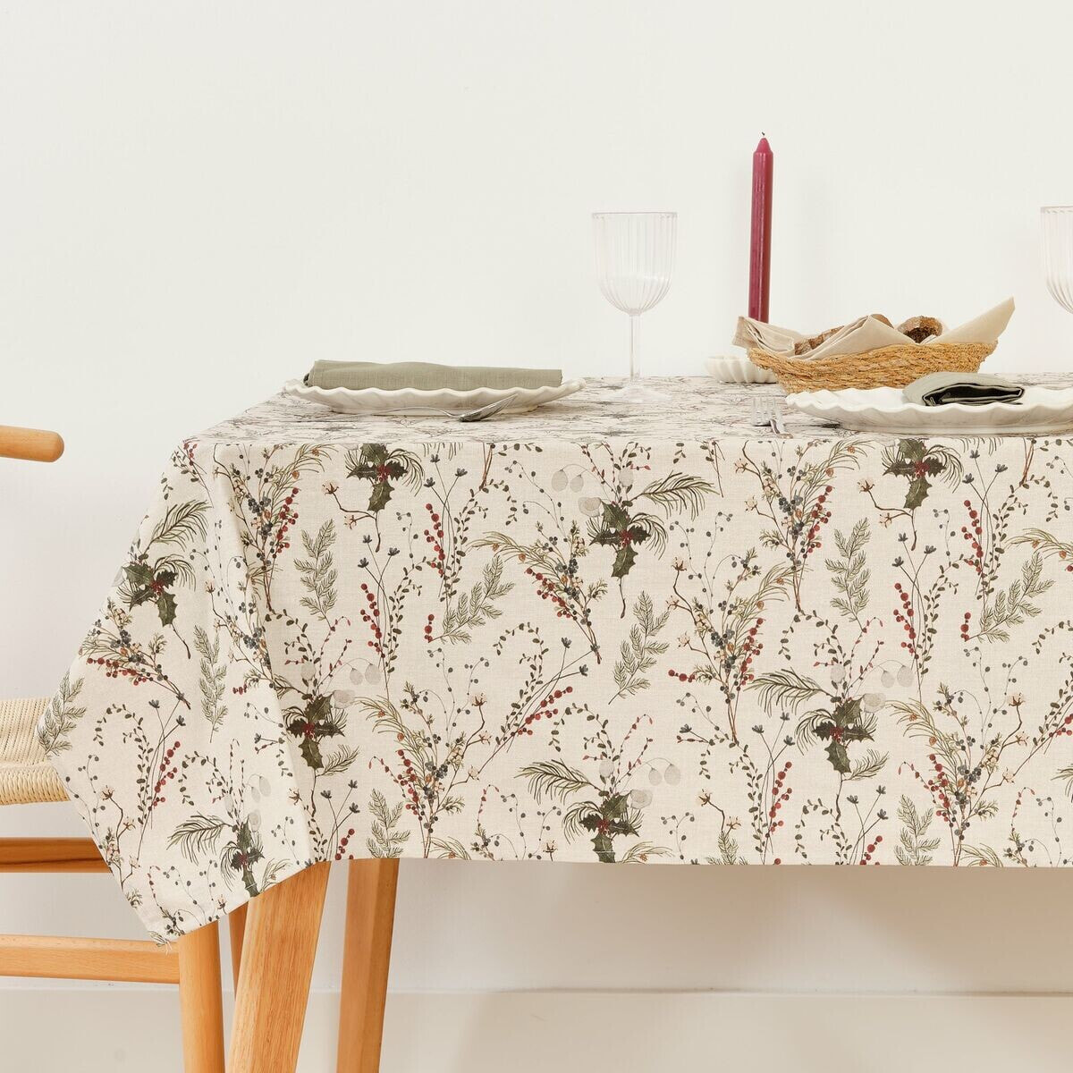 Stain-proof resined tablecloth Belum Christmas Mistletoe 200 x 140 cm
