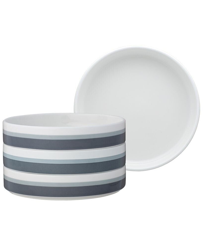 ColorStax Stripe Deep Plate, Set of 4