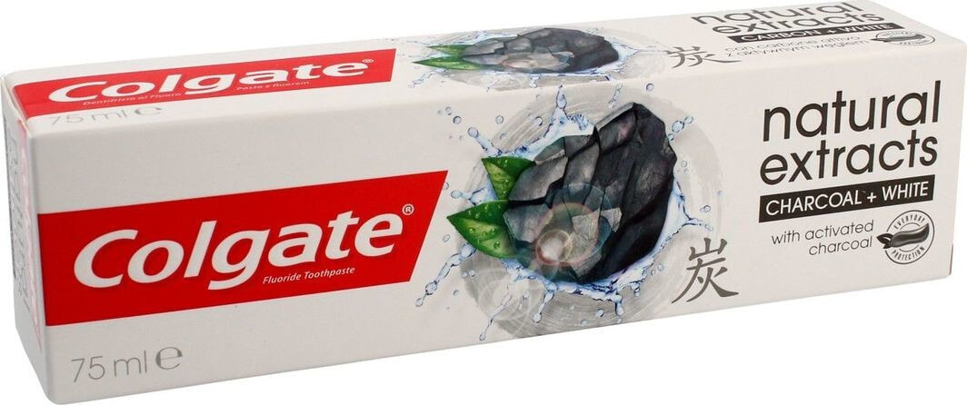 Colgate Natural Extracts Charcoal+White Toothpaste  Отбеливающая зубная паста с натуральными экстрактами и активированным углем 75  мл