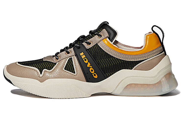 COACH CitySole Casual Shoes Men Low-Top Gray Black/Yellow