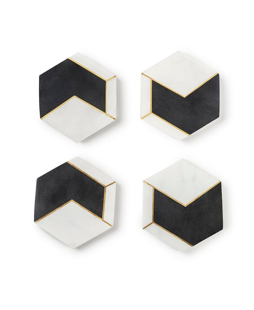 Gauri Kohli dakota White Marble Coasters, Set of 4