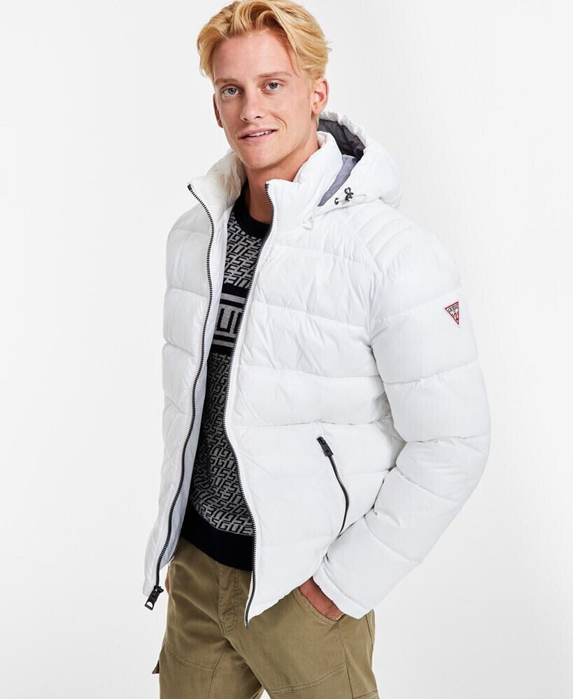 GUESS men's Hooded Puffer Coat