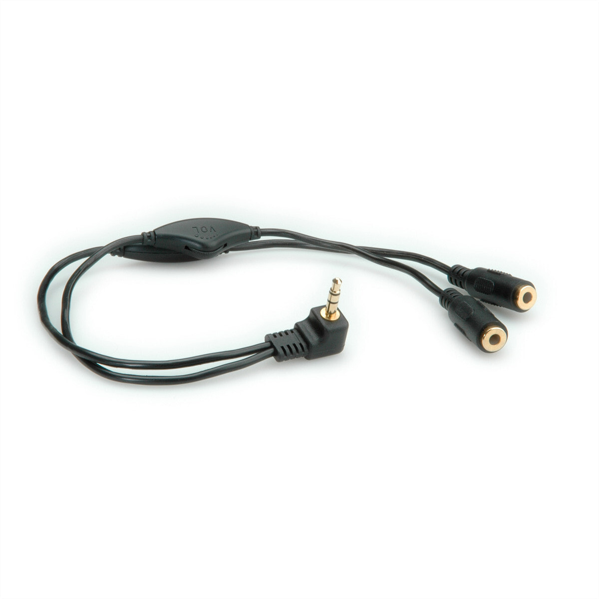 ROLINE Y Audio Cable with 3.5 mm Stereo Plug (2x speaker lines), Volume Control аудио кабель Черный 11.09.4439