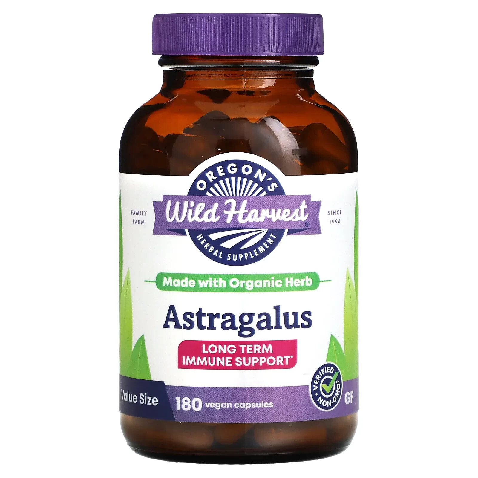 Organic Astragalus, 180 Organic Vegan Capsules