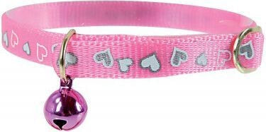 Zolux Reflective collar "Heart" 30cm - pink color