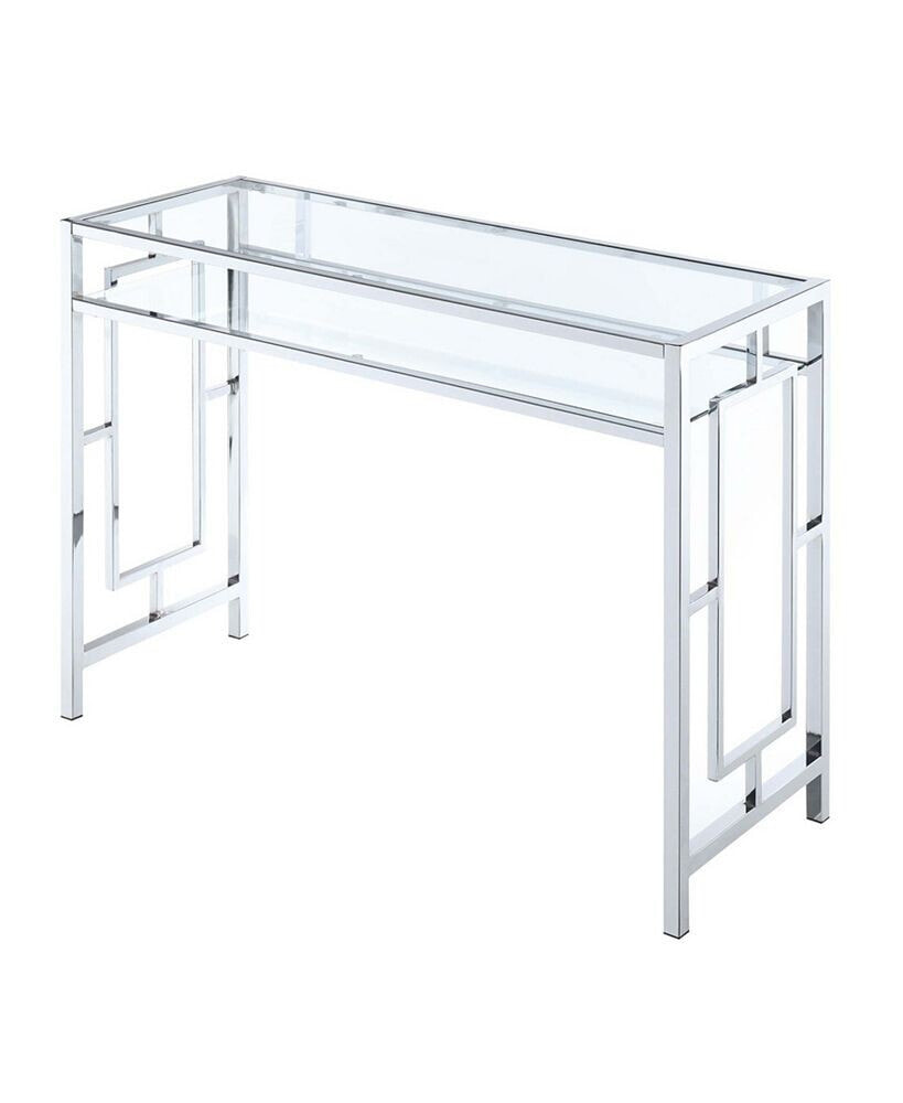 Convenience Concepts town Square Chrome Desk With Shelf