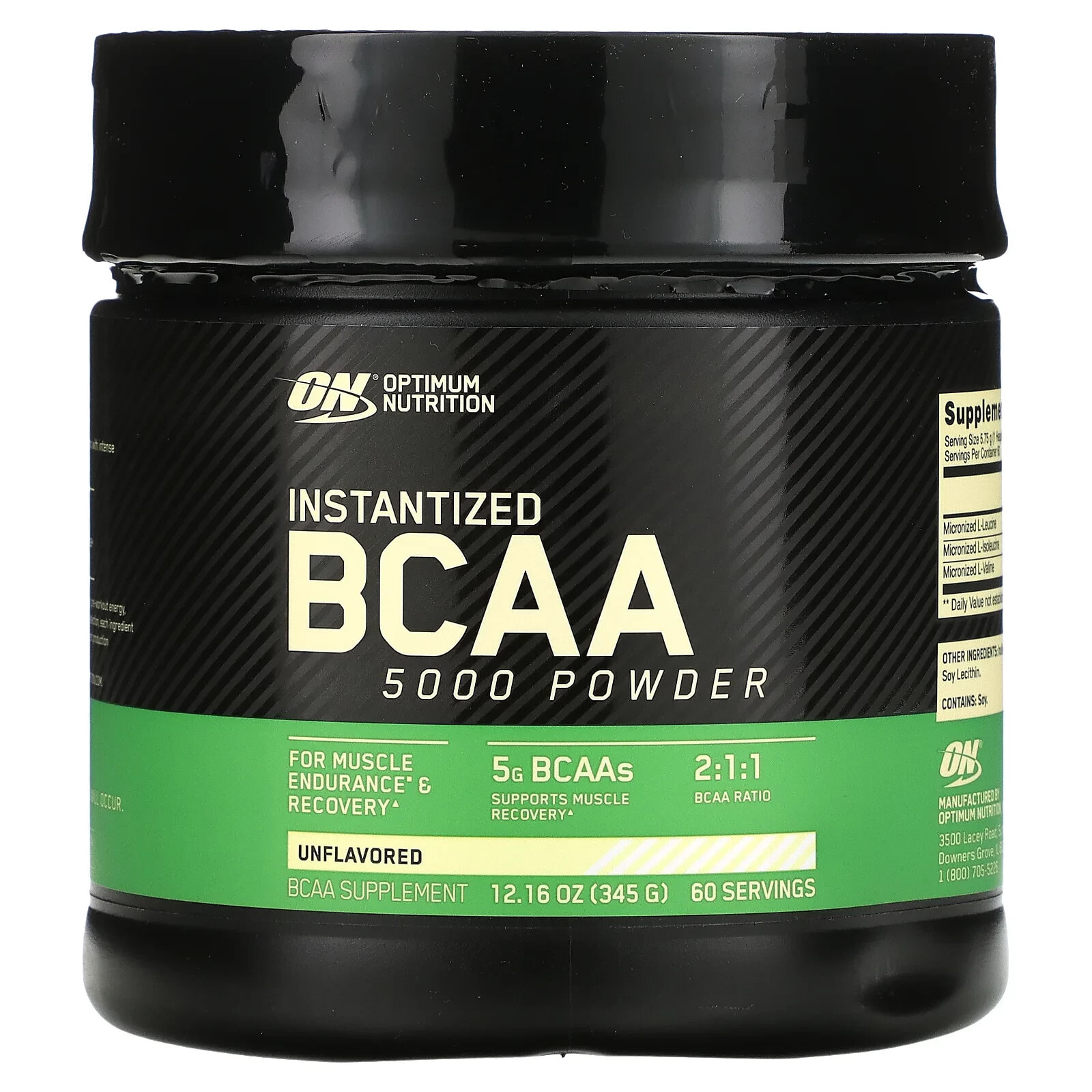 Instantized BCAA 5000 Powder, Unflavored, 12.16 oz (345 g)