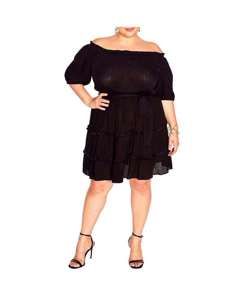 CITY CHIC trendy Plus Size Fiesta Fringe Dress