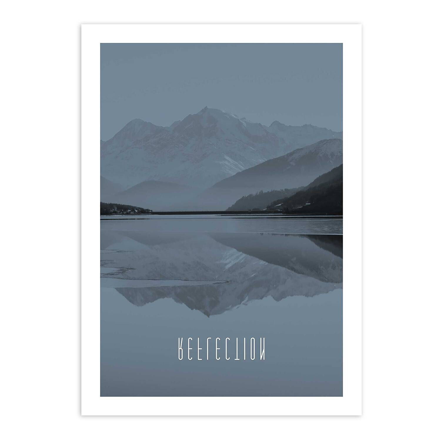 Wandbild Word Lake Reflection