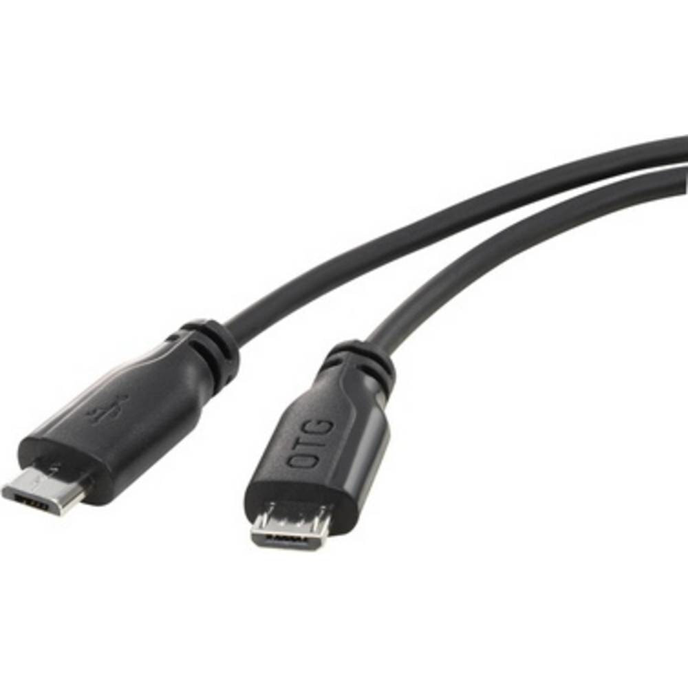 Renkforce RF-4079670 - 0.15 m - Micro-USB B - Micro-USB B - USB 1.0 - 480 Mbit/s - Black