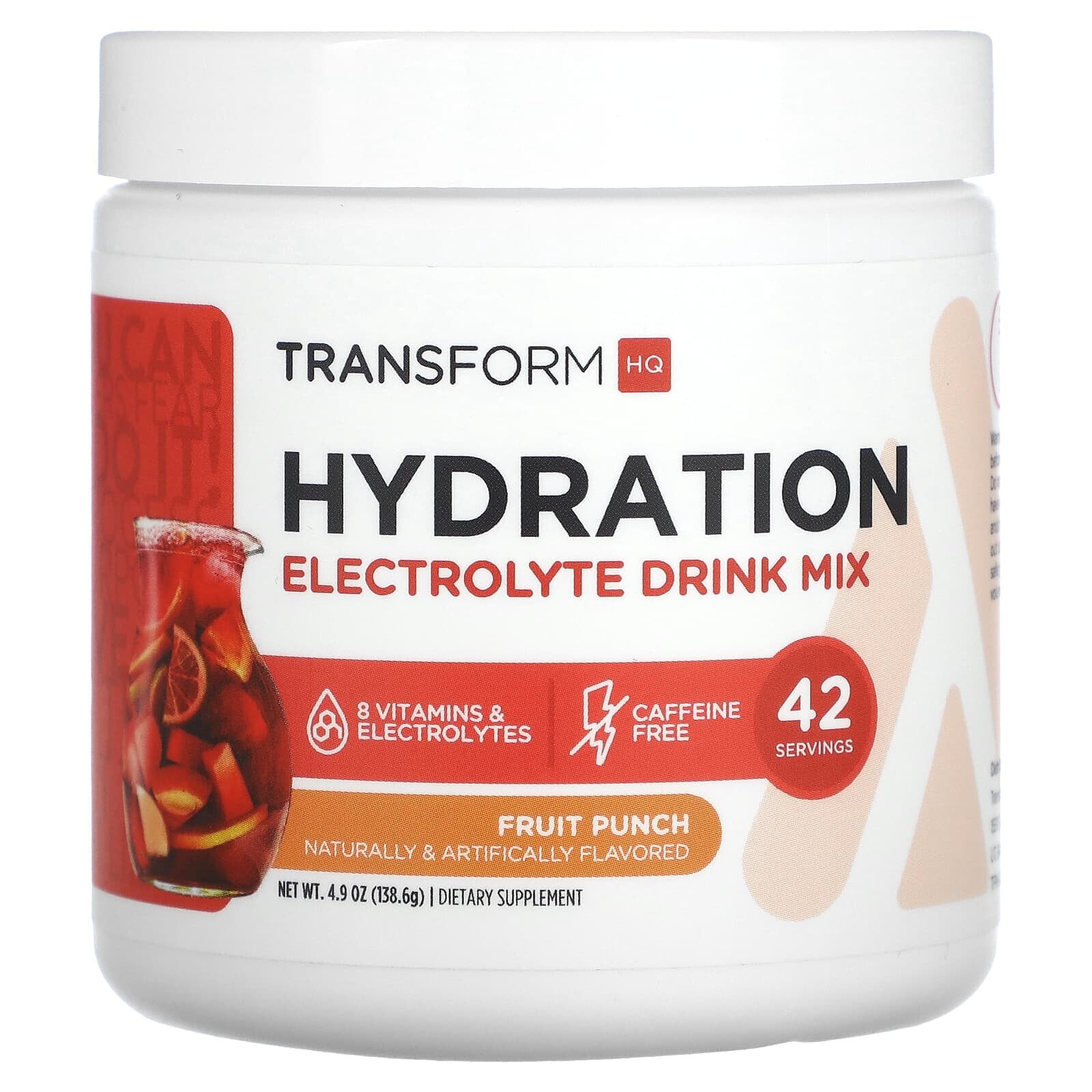 Hydration, Electrolyte Drink Mix, Fruit Punch, 4.9 oz (138.6 g)