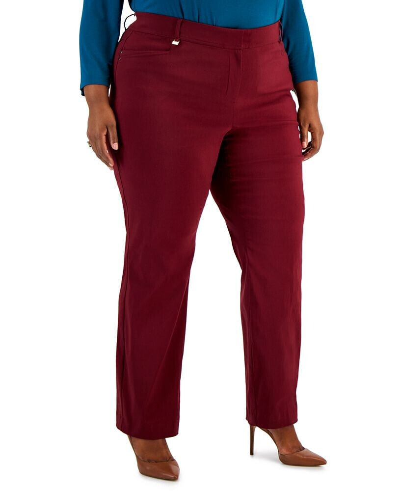 Plus & Petite Plus Size Tummy Control Curvy-Fit Pants, Created for Macy's