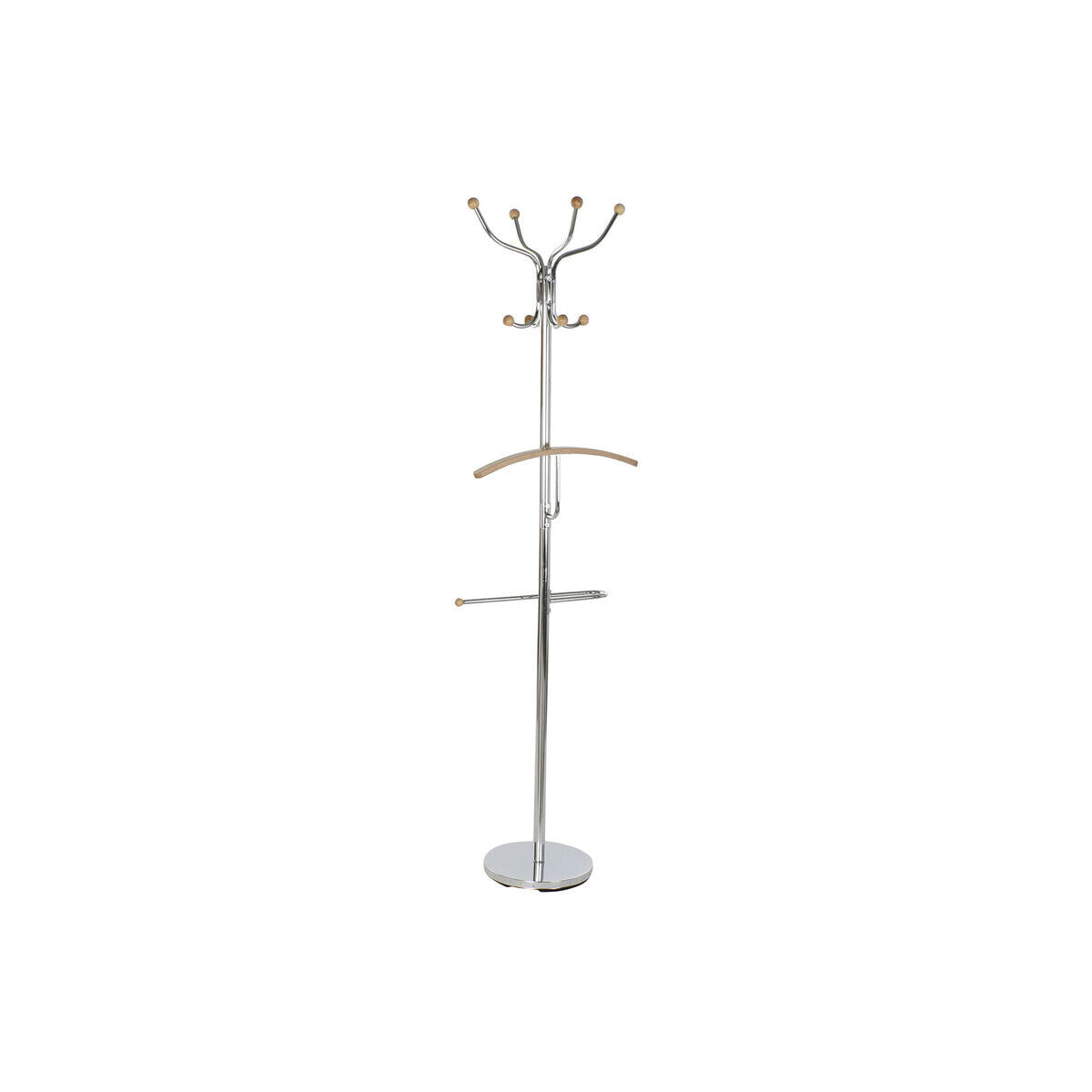 Hat stand DKD Home Decor Silver Steel Rubber wood (45 x 42 x 180 cm)