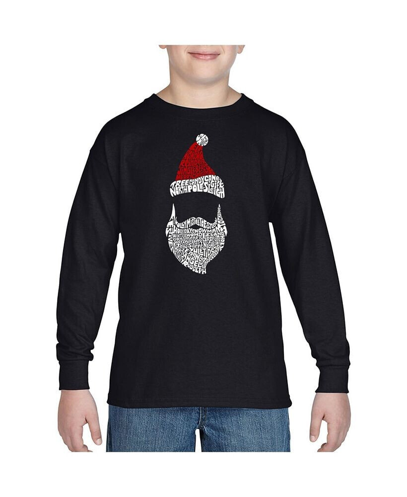 LA Pop Art big Boy's Word Art Long Sleeve T-shirt - Santa Claus