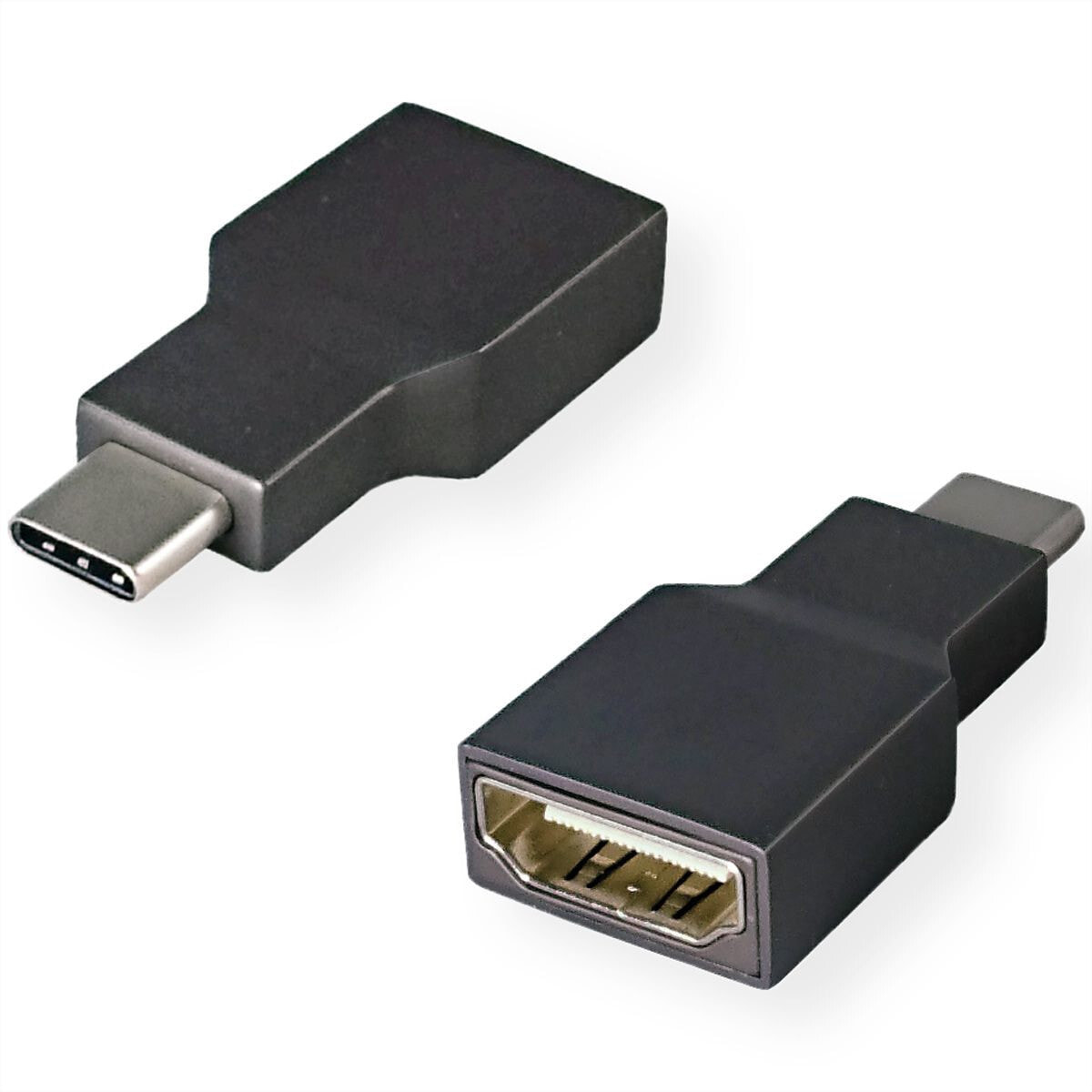ROLINE 12.03.3224 кабельный разъем/переходник USB Type C HDMI Черный