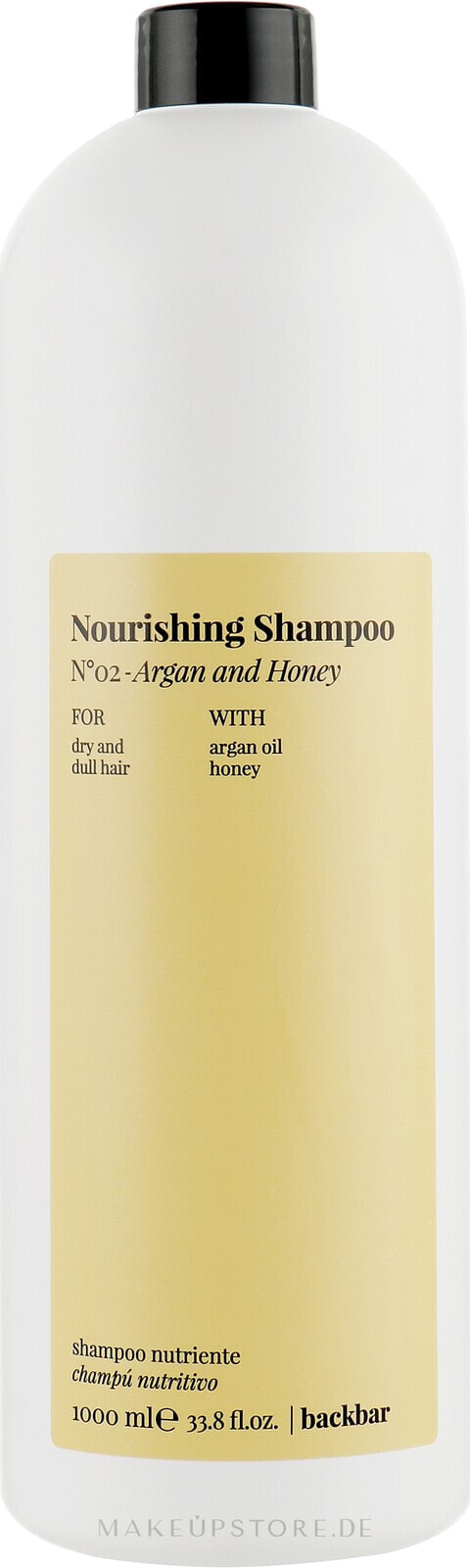 Nährendes Shampoo mit Arganöl und Honig für trockenes und stumpfes Haar - Farmavita Back Bar No2 Nourishing Shampoo Argan And Honey