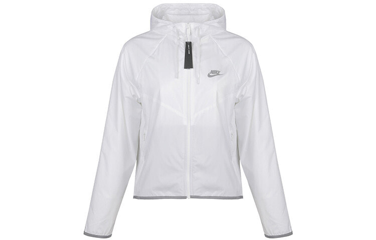 Nike Sportswear 运动拉链连帽防水夹克 女款 白色 / Куртка Nike Sportswear BV3940-100