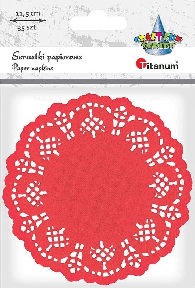 Titanum Serwetki papierowe okrągłe 11,5cm czerwone 35szt.