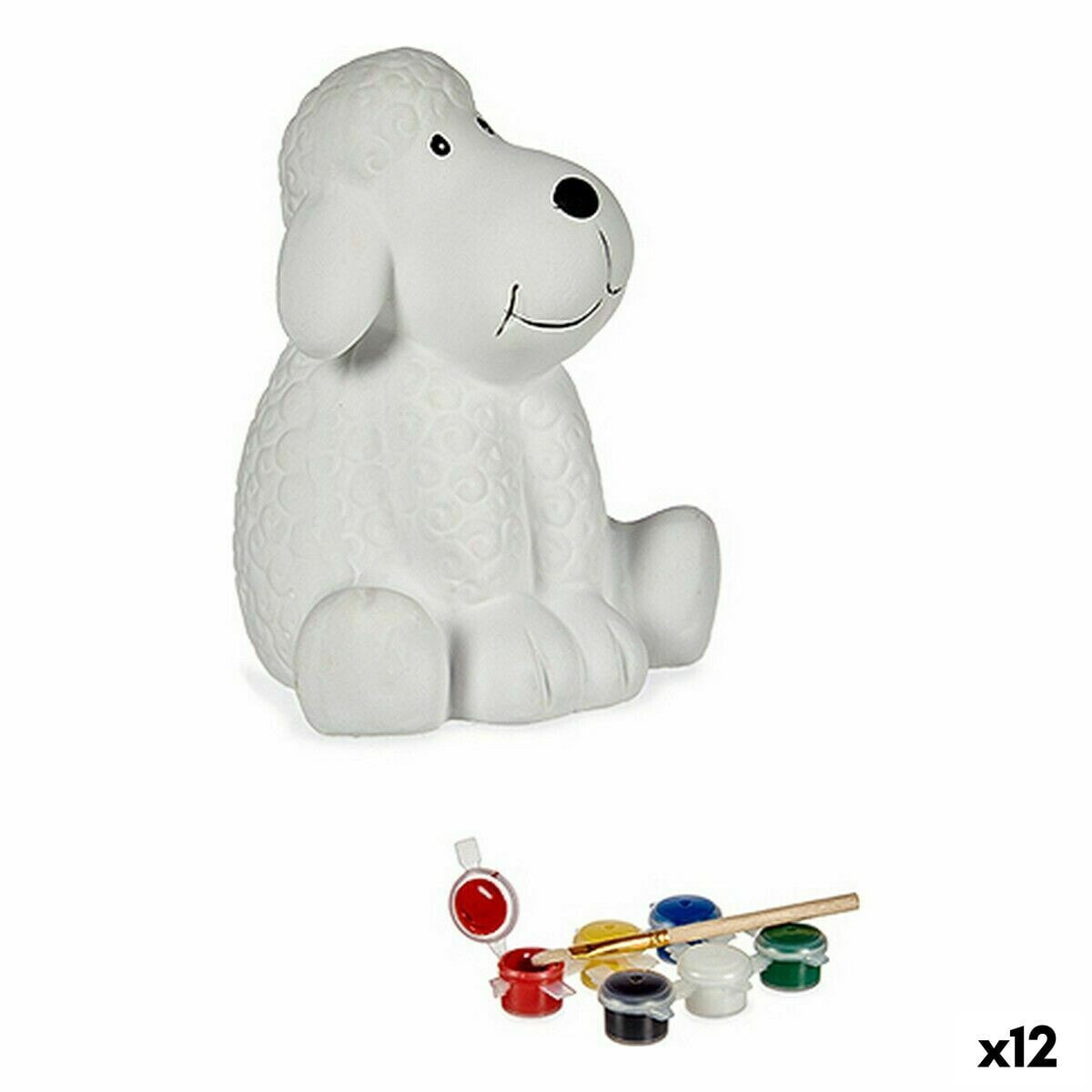 Paint Your Own Money Box Dog Ceramic 11 x 12,5 x 10,8 cm (12 Units)