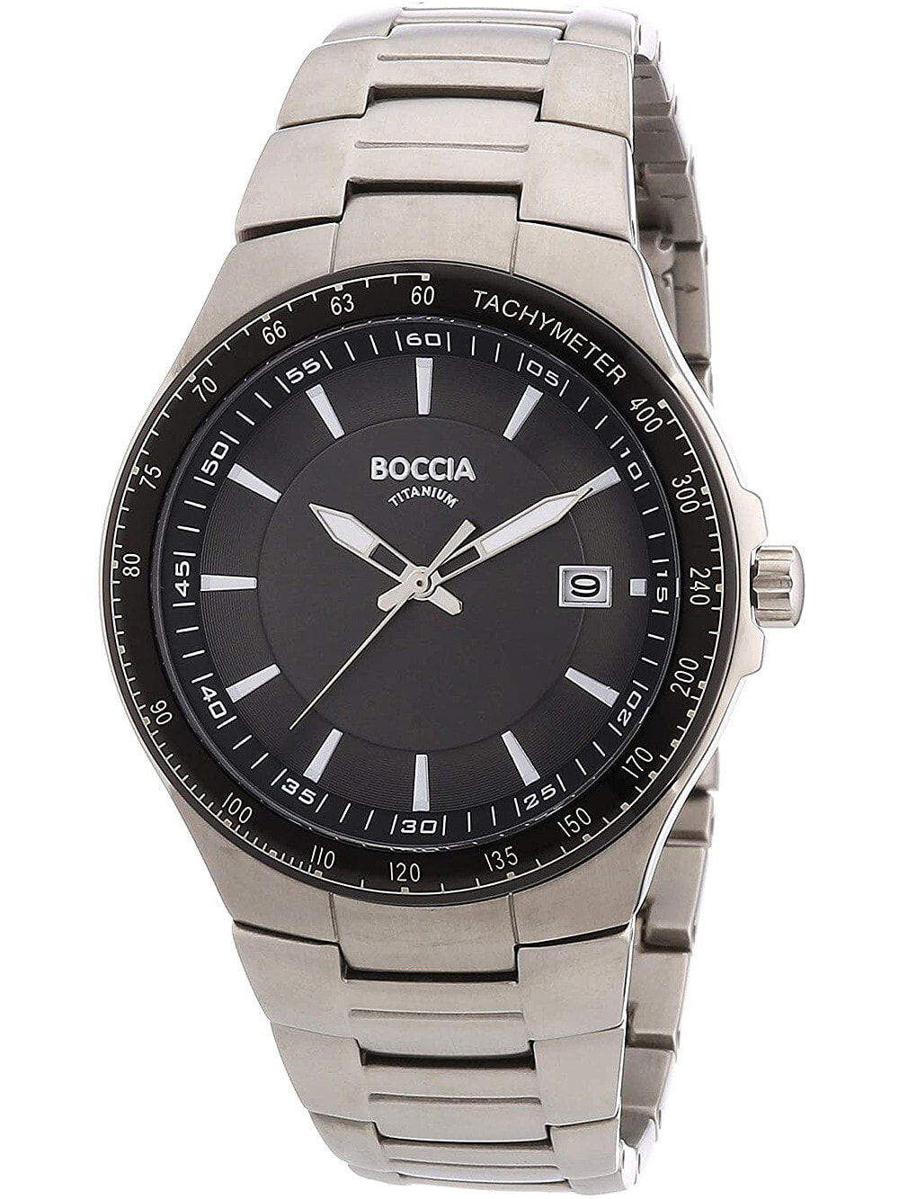 Мужские наручные часы с серебряным браслетом Boccia 3627-01 mens watch titanium 42mm 10ATM