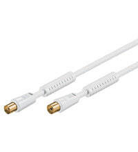 Antenna Cable with Ferrite (80 dB) - Double Shielded - 1.5 m - Coaxial - Coaxial - White