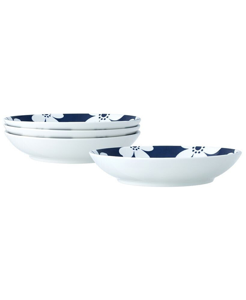 Bluefjord Floral 4 Piece Pasta Bowls Set, Service for 4