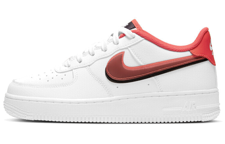 Nike Air Force 1 Low LV8 空军一号 双钩休闲 低帮 板鞋 GS 白红黑拼接 / Кроссовки Nike Air Force 1 Low LV8 GS CW1574-101