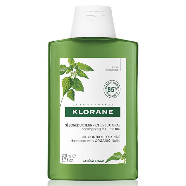 Klorane Oil Control Nettle Shampoo Шампунь для жирных волос с экстрактом крапивы, контролирующий выработку кожного сала 200 мл