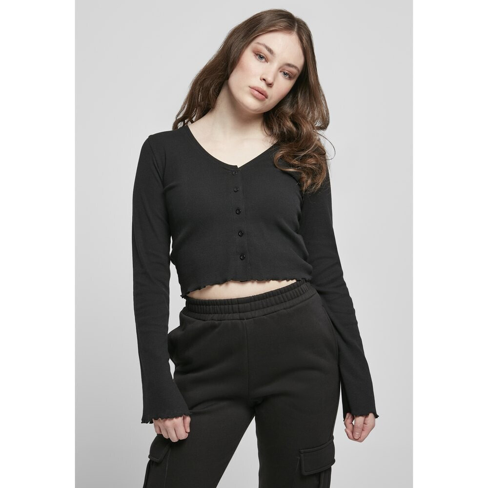 URBAN CLASSICS Cardigan Cropped Rib Big