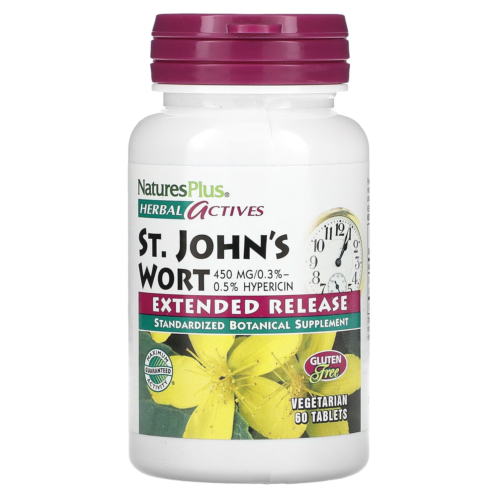 NaturesPlus, Herbal Actives, St. John's Wort, 450 mg, 60 Tablets