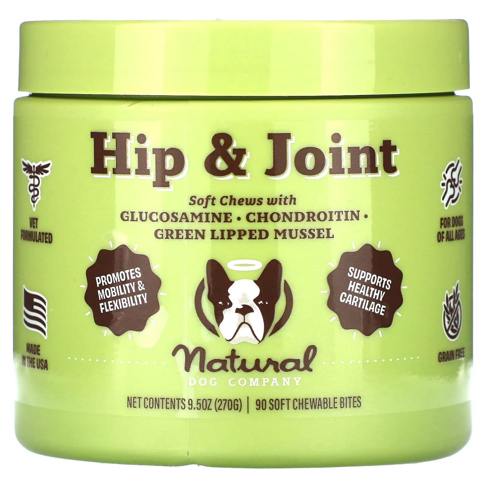 Hip & Joint, For Dogs, All Ages, 90 Soft Chewable Bites, 9.5 oz (270 g)