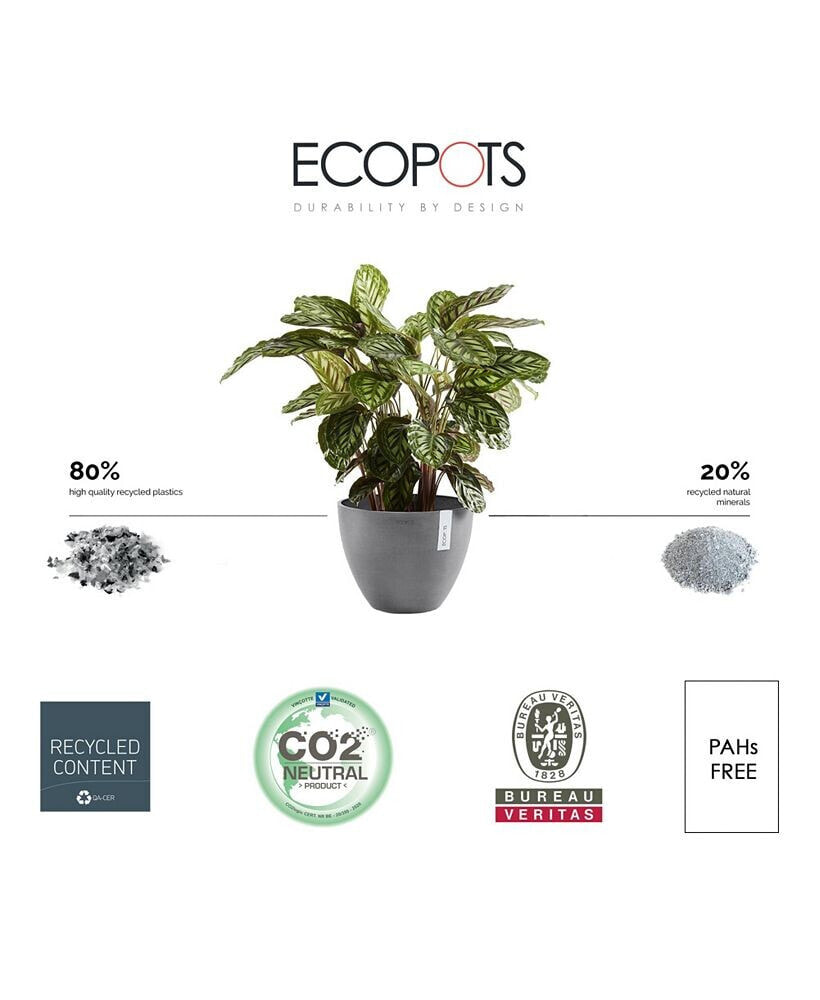 ECOPOTS eco pots Antwerp Modern Indoor and Outdoor Planter, 12in