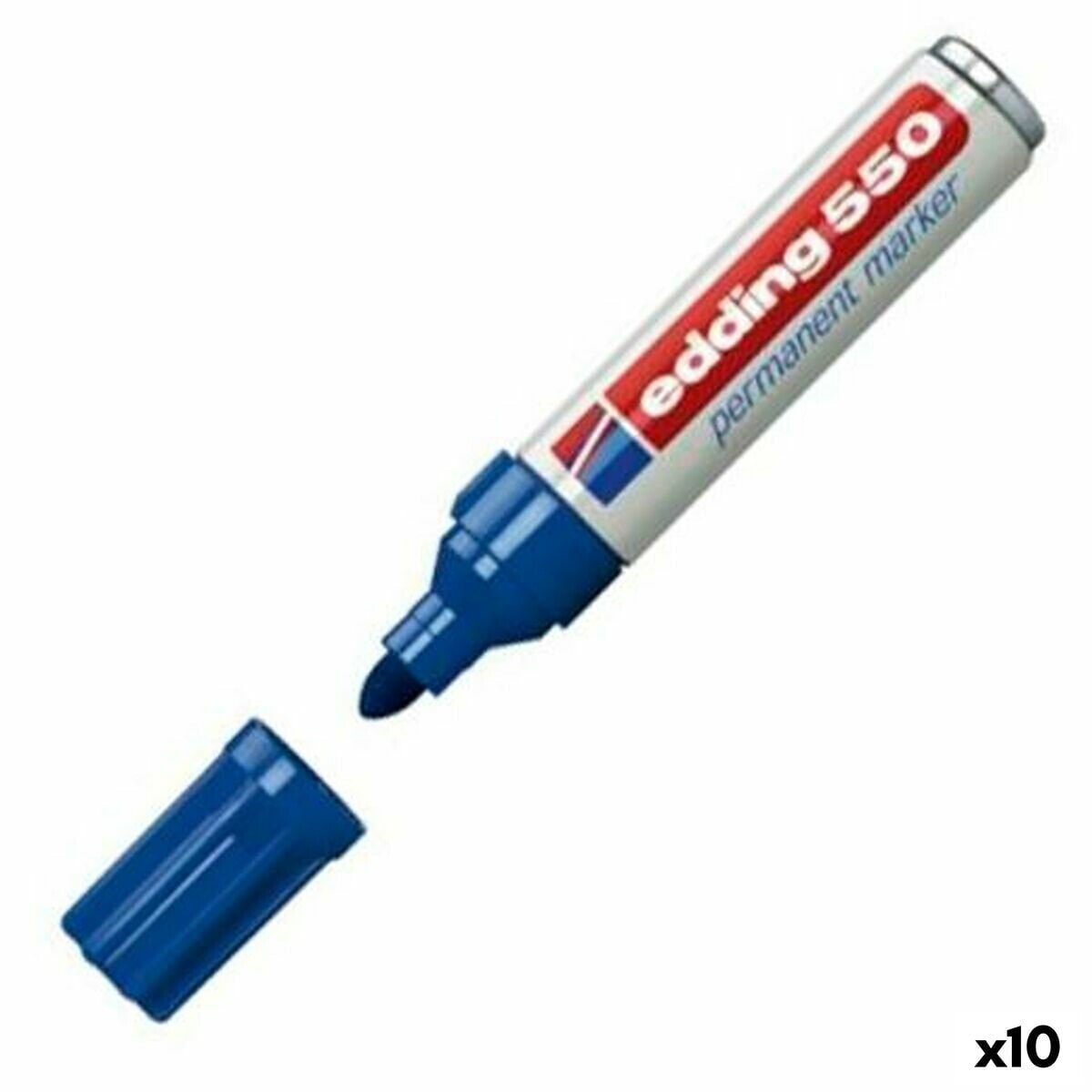 Постоянный маркер Edding 550 Синий (10 штук)