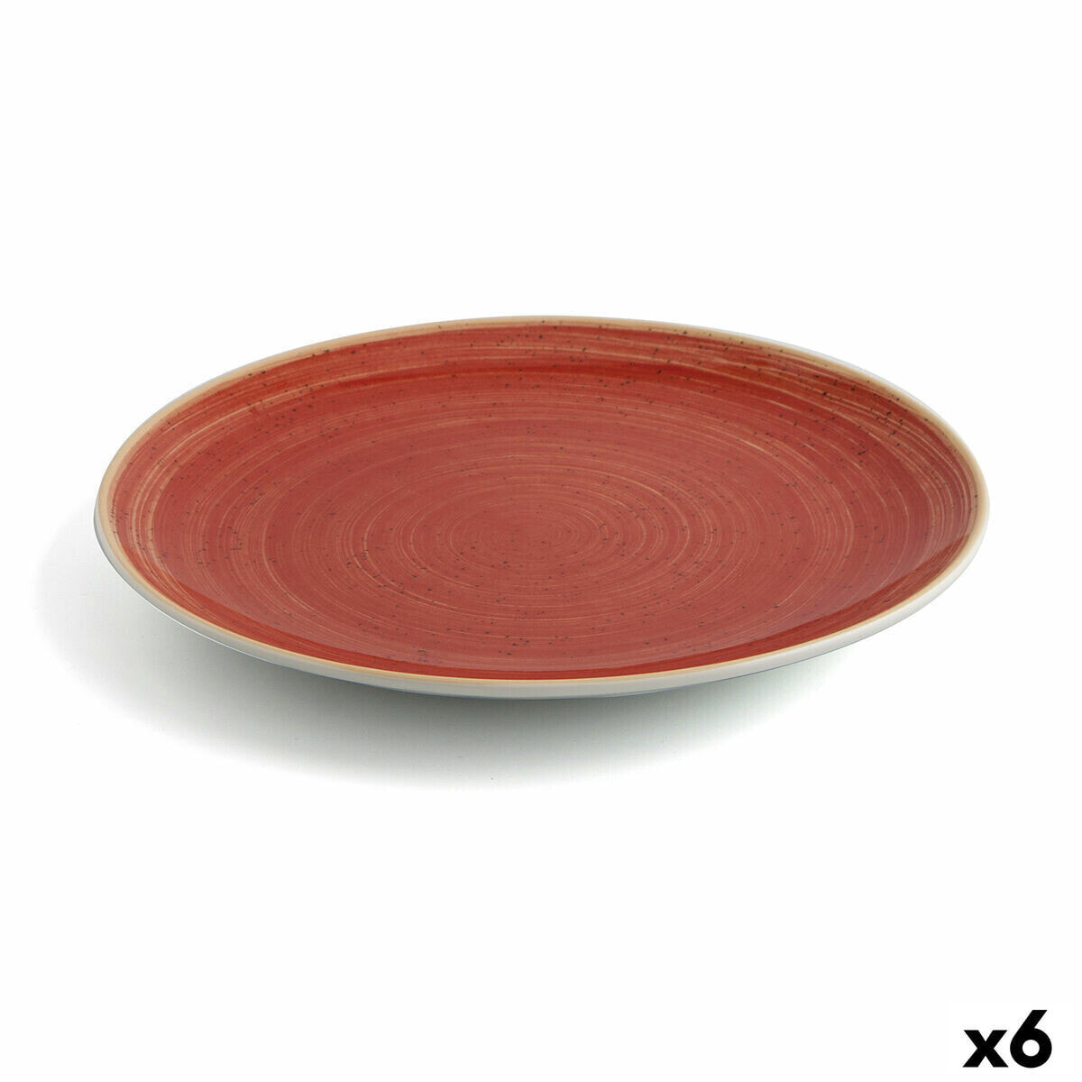 Flat plate Ariane Terra Ceramic Red (Ø 31 cm) (6 Units)