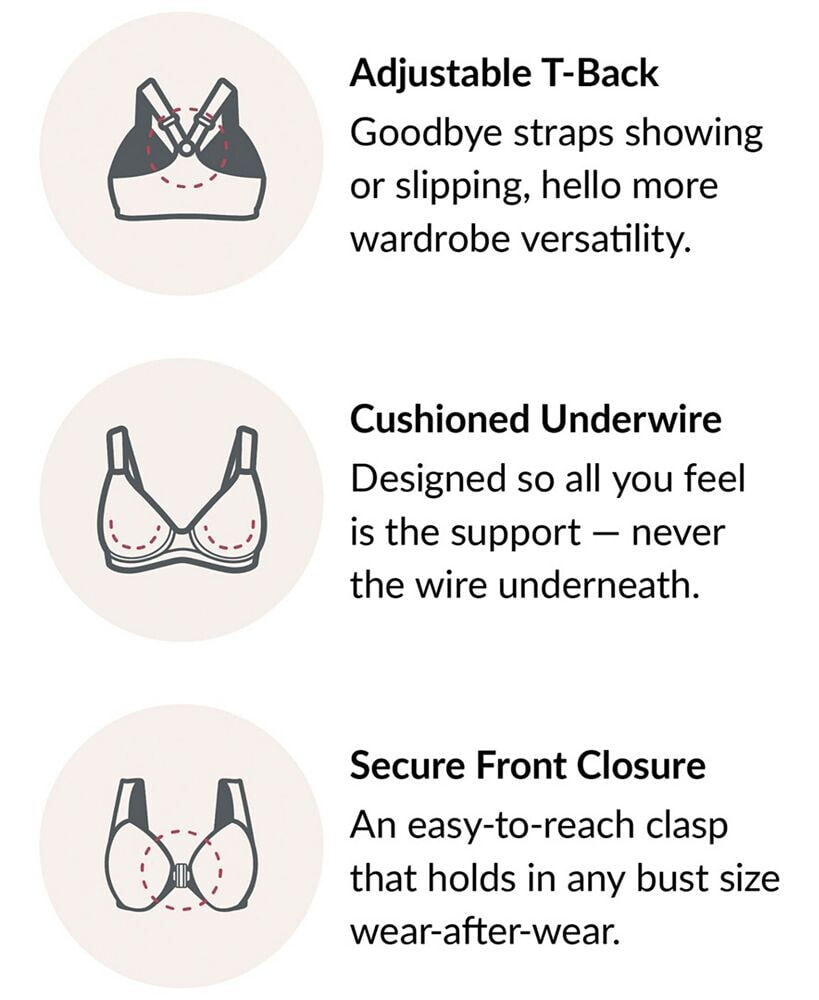 Wonderwire Front Closure T-Back Bra