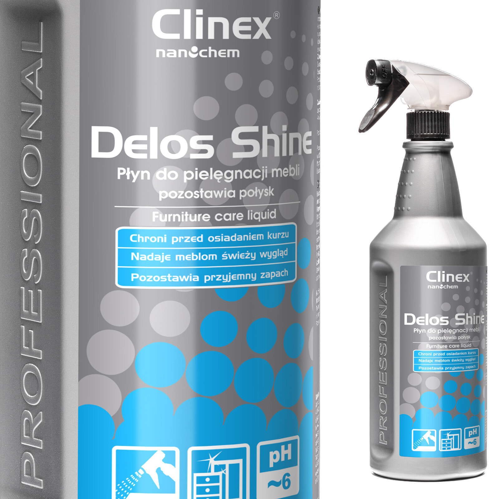 CLINEX Delos Shine 1L antistatic polishing liquid for wooden furniture