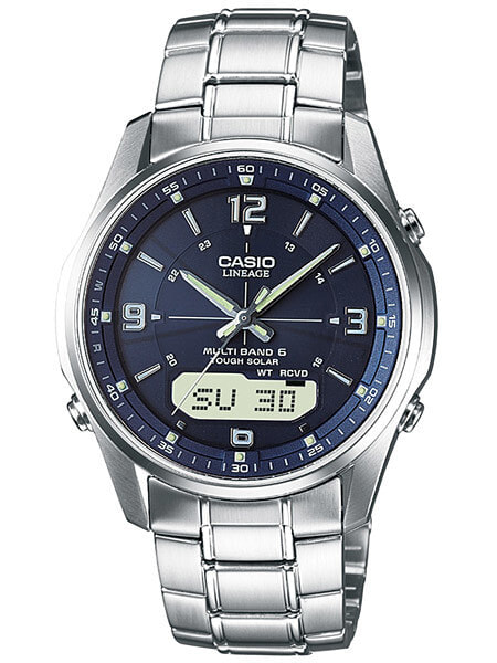 Мужские наручные часы с серебряным браслетом CASIO LCW-M100DSE-2AER Radio Controlled Solar 40mm 5 ATM
