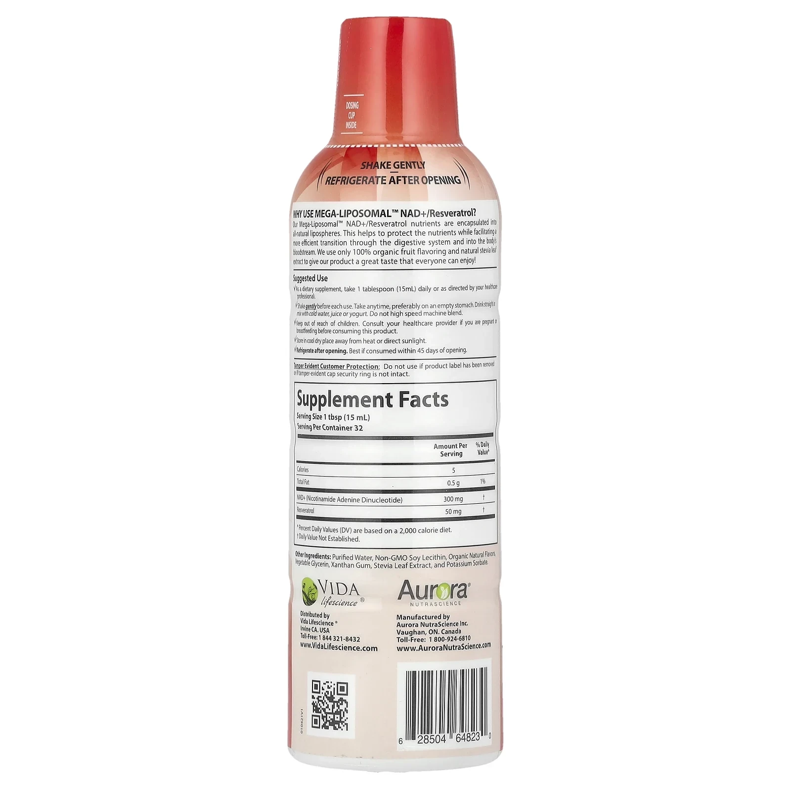 Mega-Liposomal™ NAD+,Resveratrol, Organic Fruit, 16 fl oz (480 ml)