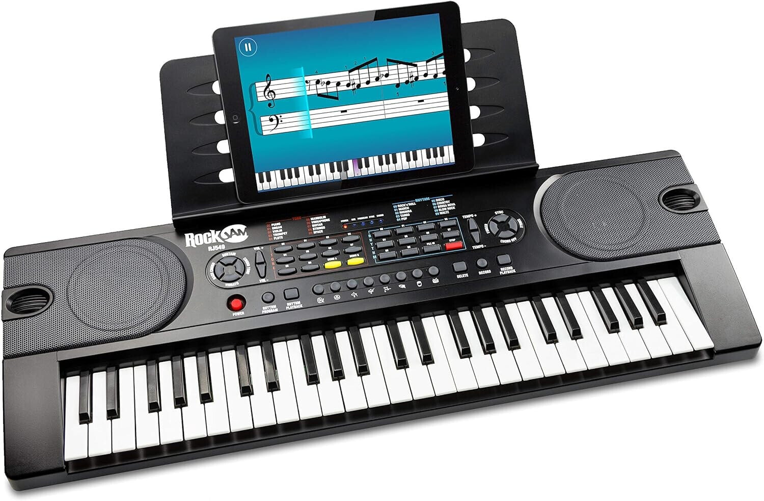 RockJam 49-key portable digital piano keyboard with power stand, power  supply and note key stickers RockJam Стиль: 49 Key Keyboard Piano купить от  9120 рублей в интернет-магазине MALL | Синтезаторы, пианино и