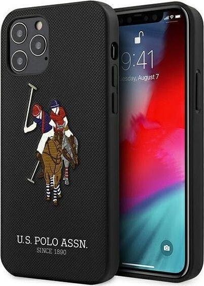 чехол силиконовый черный с логотипом iPhone 12 Pro Max 6,7 U.S. Polo Assn.