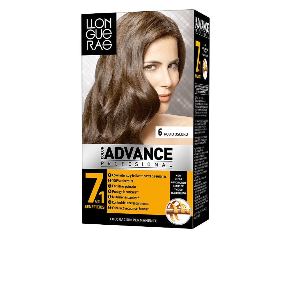 Llongueras Advance 7 in 1 Permanent Hair Color No. 6 Насыщенная краска для волос, оттенок темно русый