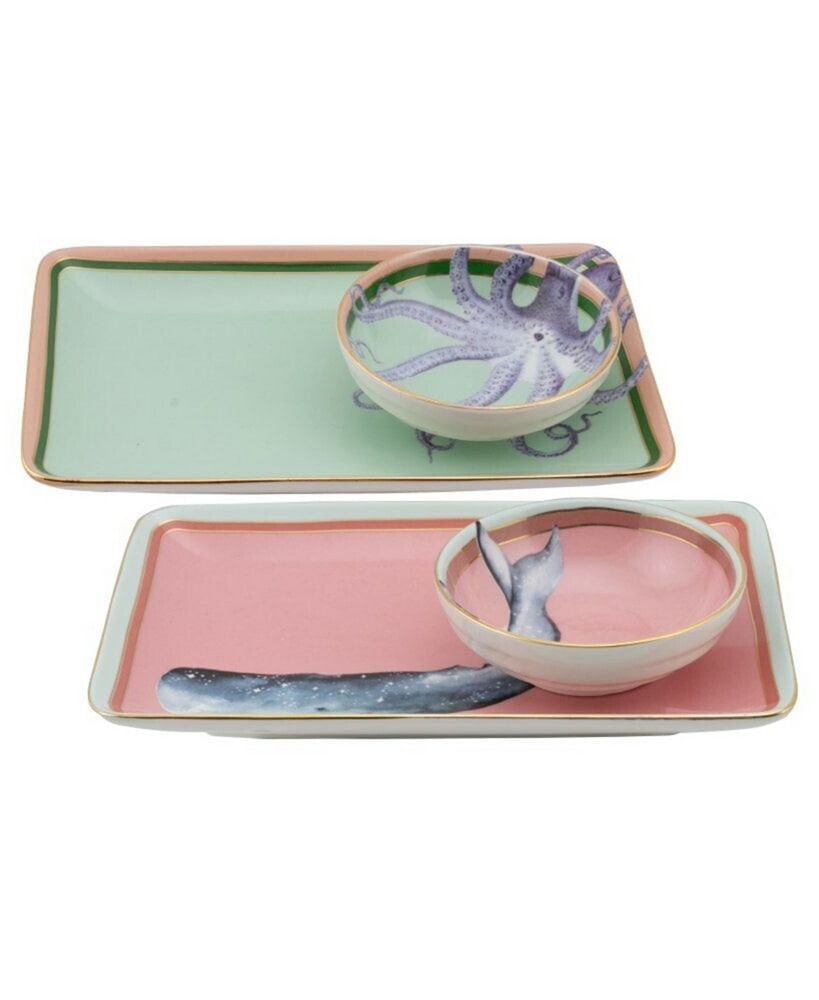 Yvonne Ellen under The Sea Sushi Plates with Dip Bowls, Set of 2