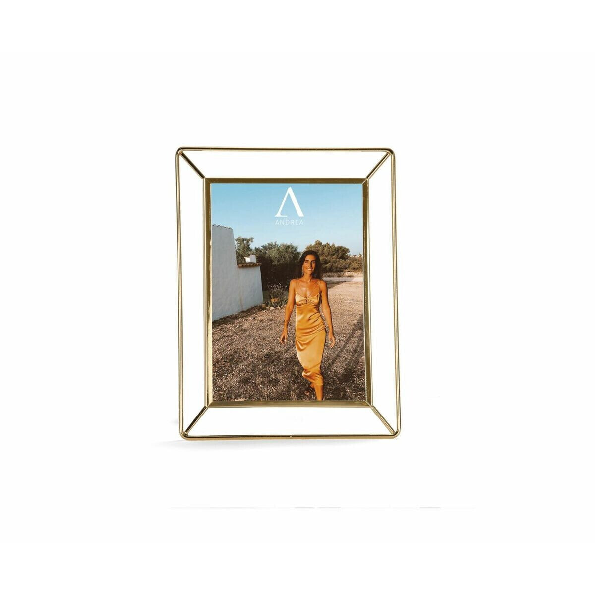 Photo frame Alexandra House Living Golden Metal Crystal 15 x 20 cm 1 x 25 x 19 cm