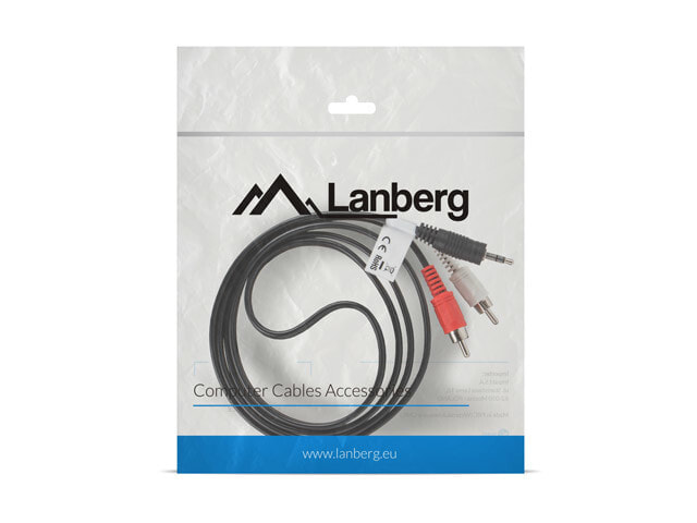 Lanberg CA-MJRC-10CC-0015-BK аудио кабель 1,5 m 3,5 мм 2 x RCA Черный