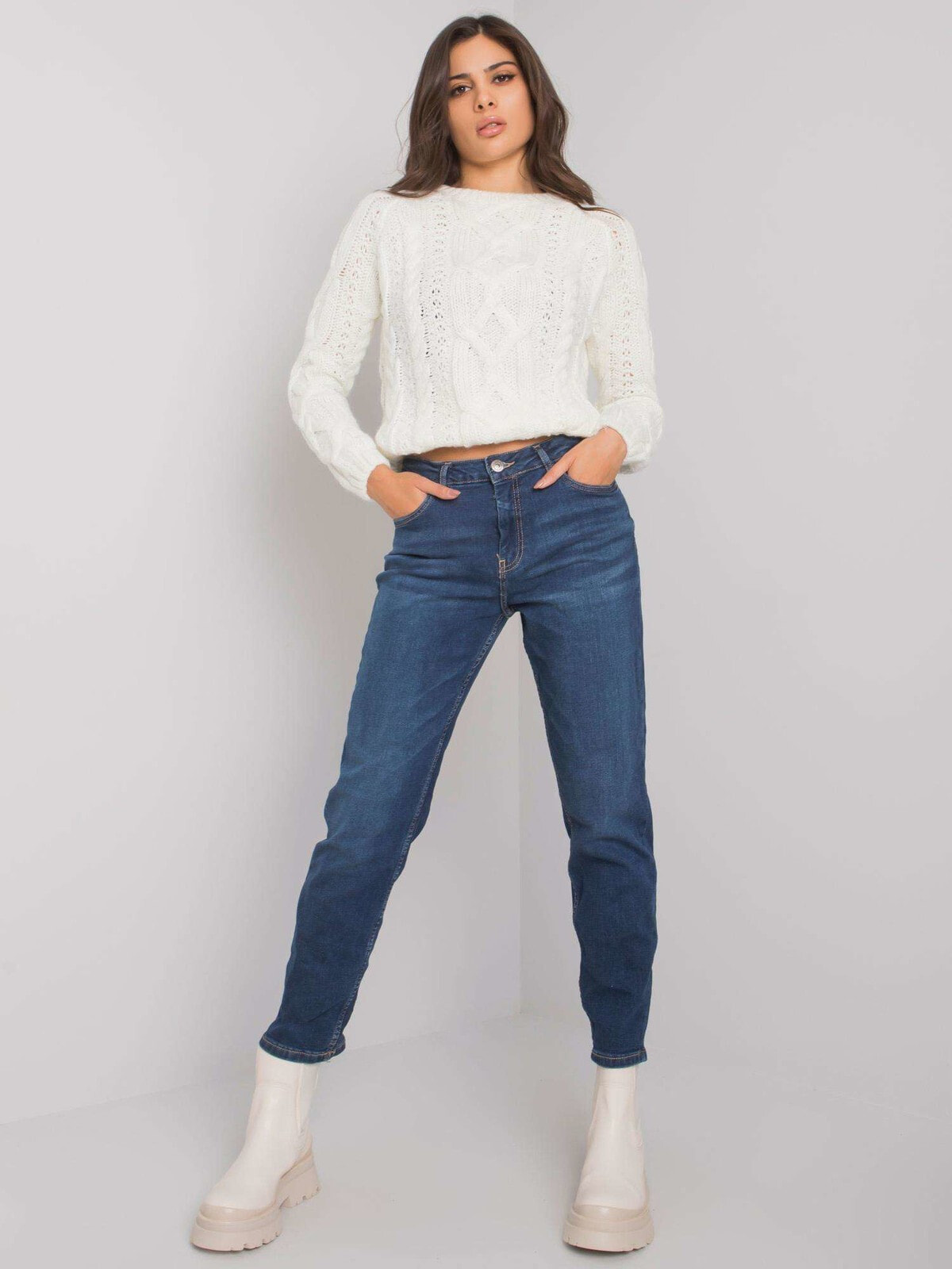 Женские джинсы Factory Price Spodnie jeans-D85046T62223D256-ciemny niebieski