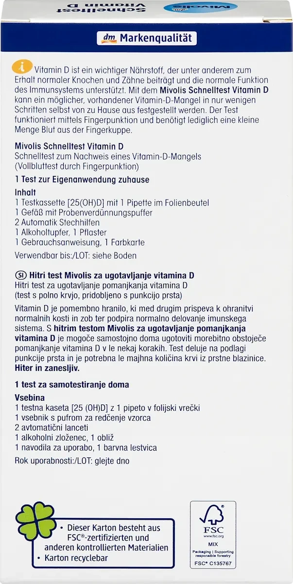 Schnelltest Vitamin D, 1 Anwendung, 1 St