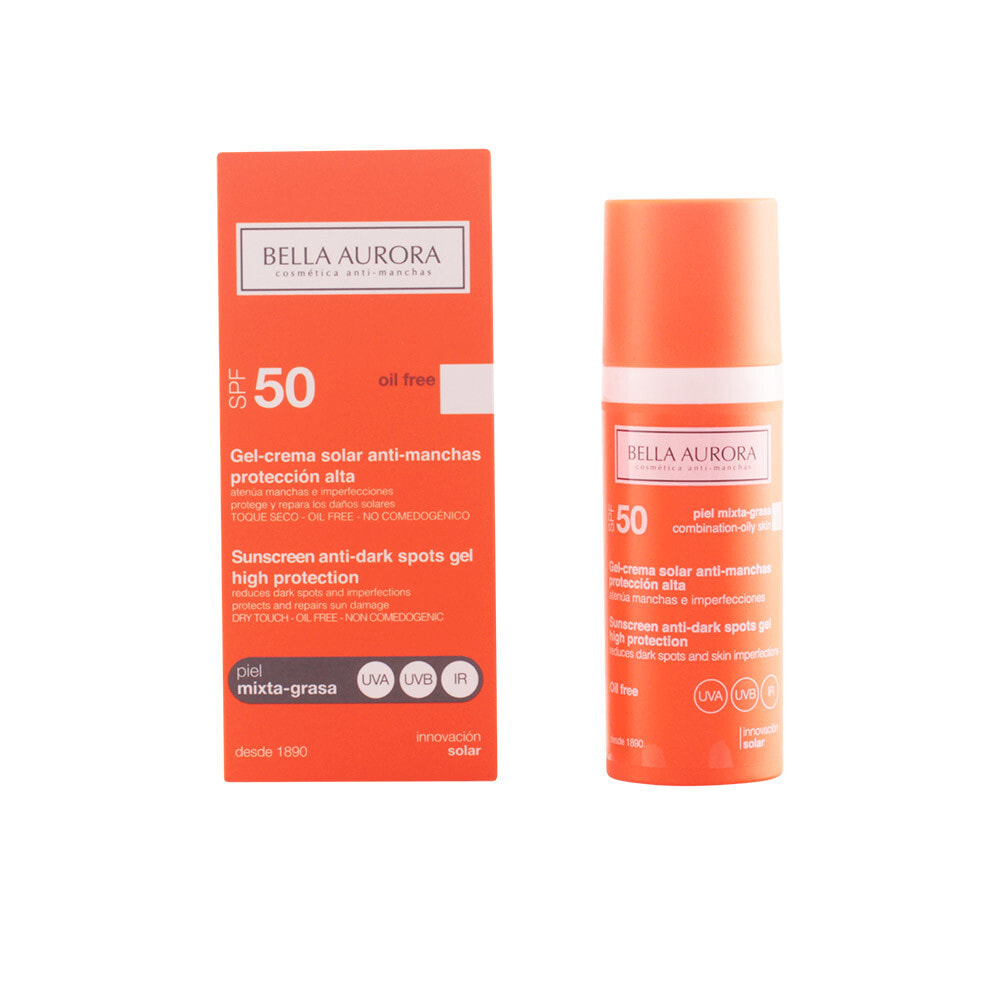 Bella Aurora Sunscreen Gel SPF50 Солнцезащитный гель против пигментных пятен для комбинированной и жирной кожи 50 мл